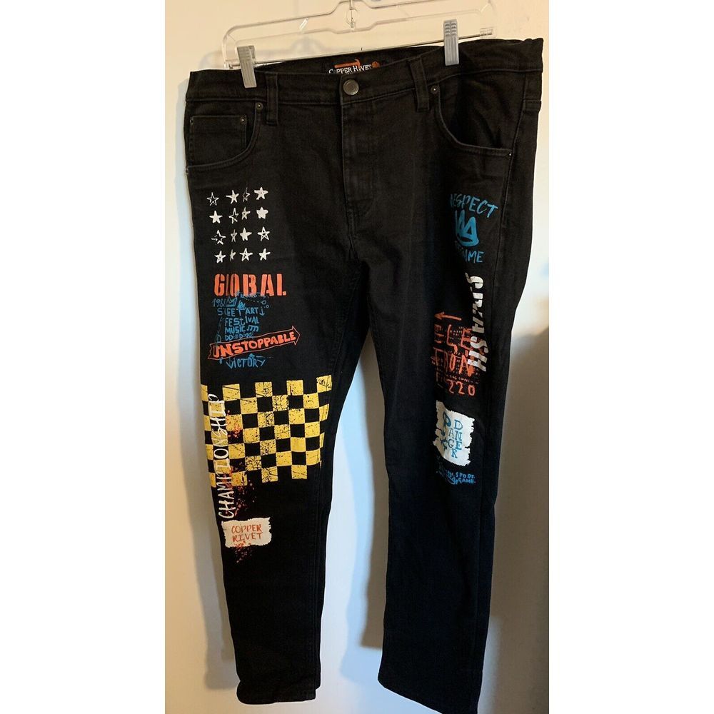 Copper‎ Rivet Mens Jeans New w/o tags 38/34 blk Great Design